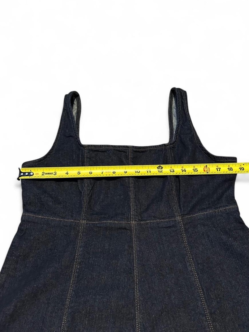 Dark Indigo Denim Square-Neck Midi Dress - Picture 6 of 7